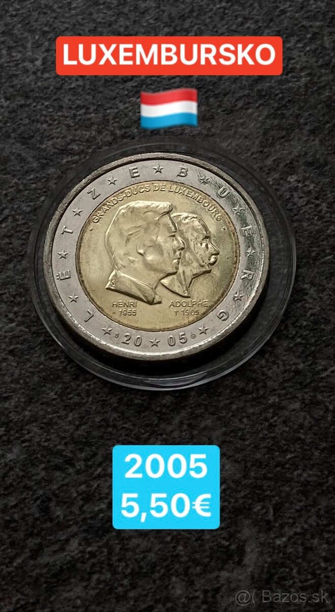 Luxembursko - 2 eurové mince - 5