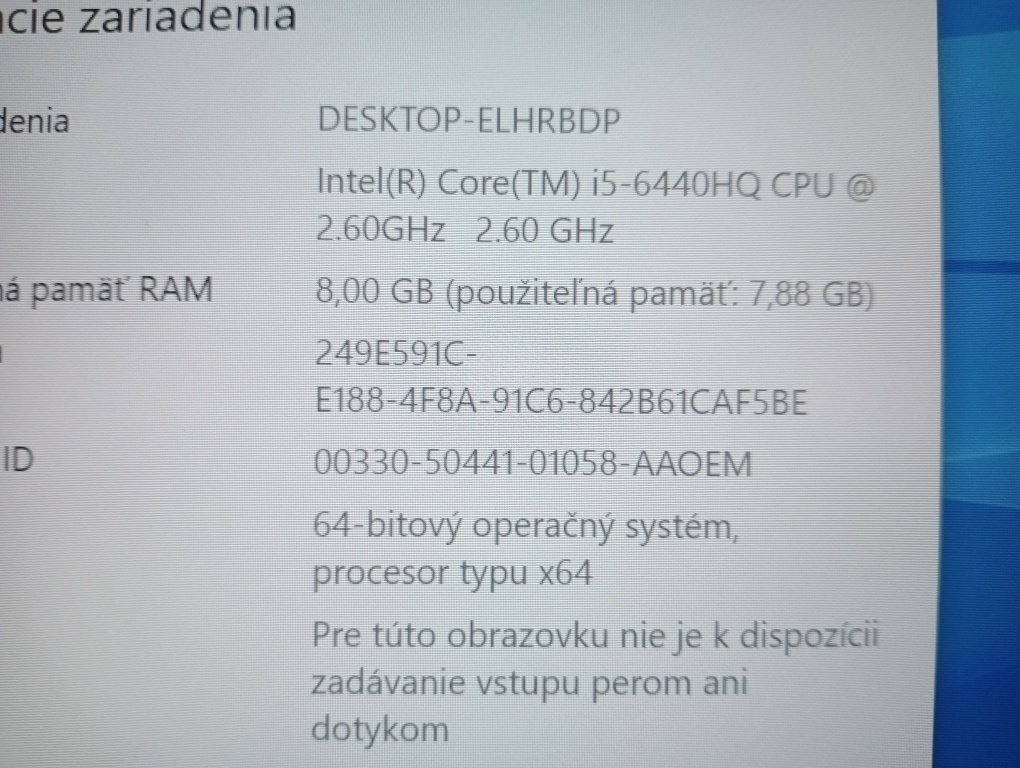 rozpredám na diely funkčný notebook Dell latitude e5470 - 5