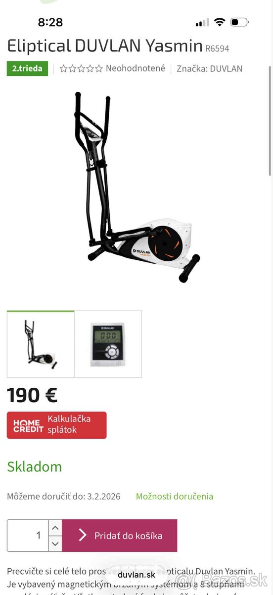 Elipticky trenažér Duvlan Yasmin - 5