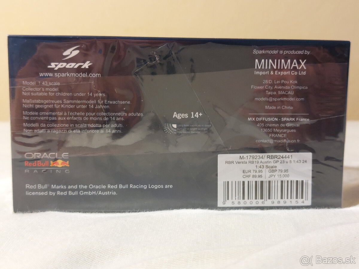 Max Verstappen 2023 Red Bull RB19 USA Austin F1 model 1:43 - 5