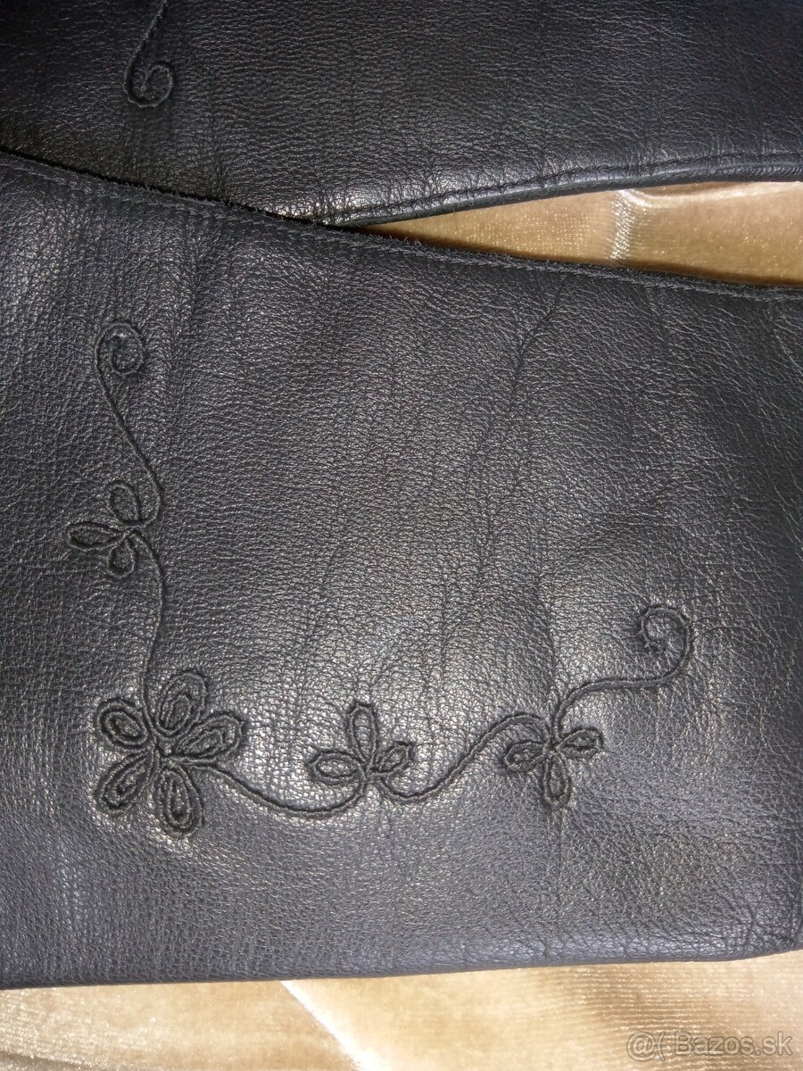 Čierne nové kożené rukavice vintage štýl - 5