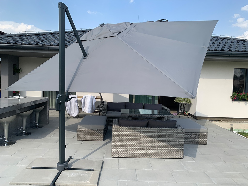 Záhradný slnečník 4x3m Antracit - 5