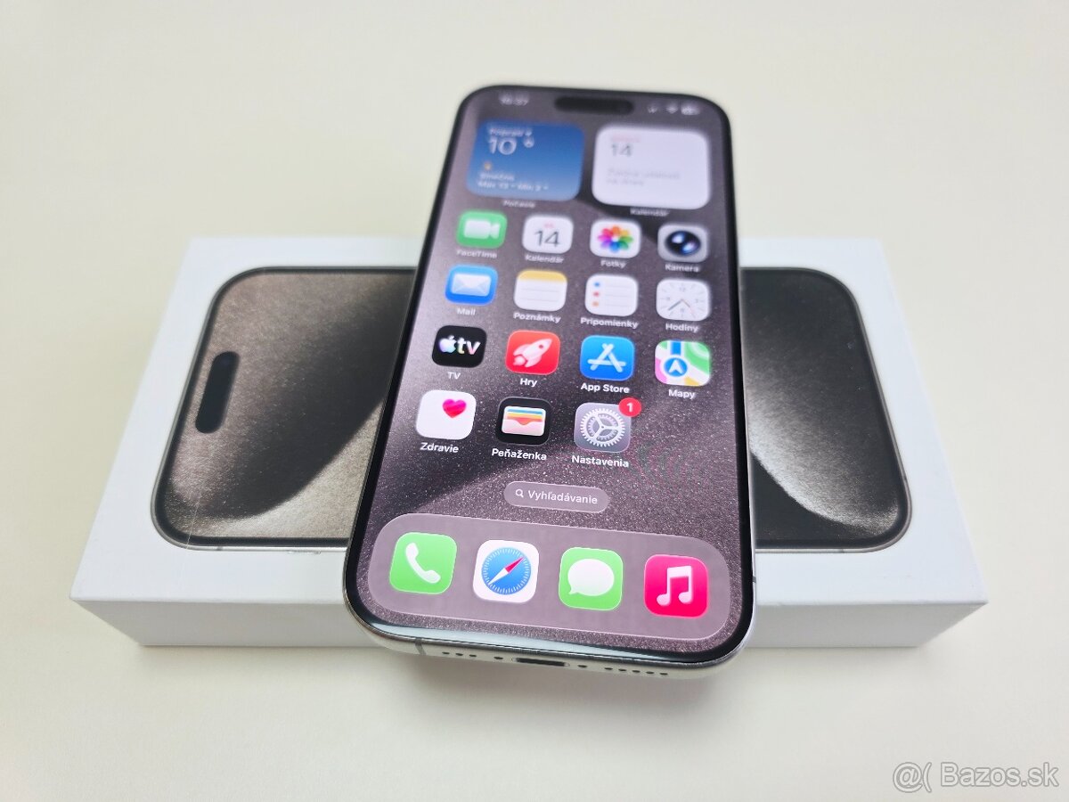 APPLE IPHONE 15 PRO 256GB NATURAL TITANIUM TOP STAV - 5