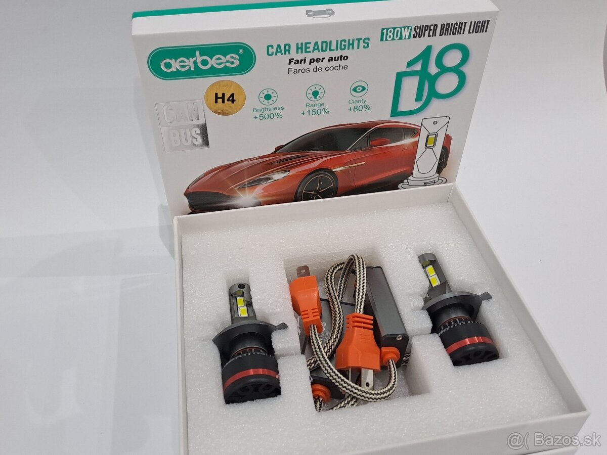 Led žiarovky H4 - 180W - Canbus - Vysoka svietivosť - 5
