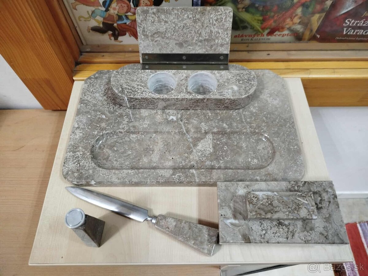 Na predaj MRAMOROVÁ PÍSACIA SADA z I.republiky--sada sa pred - 5