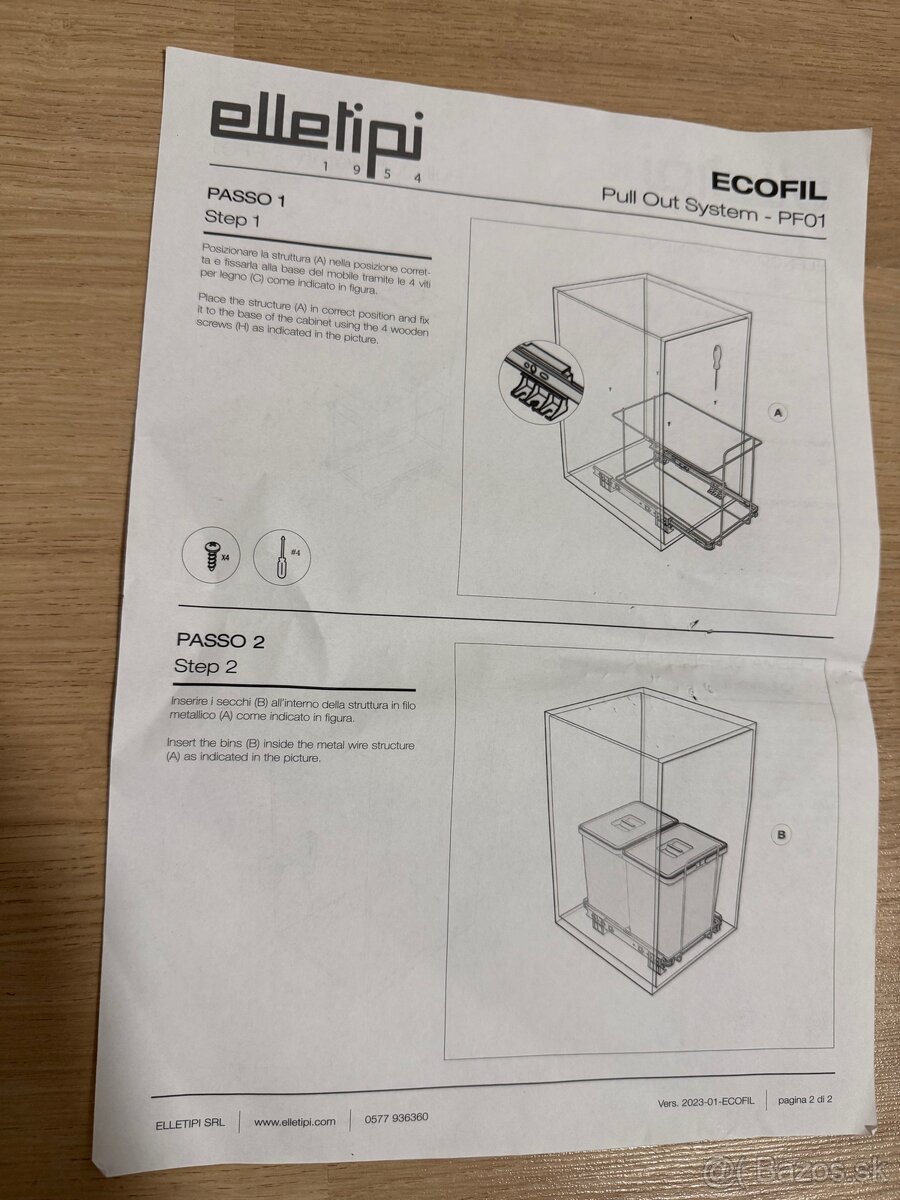 Výsuvný kôš na triedený odpad Elletipi – šírka 31 cm - 5
