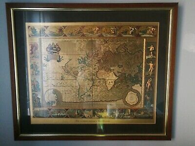 Predam starozitnu mapu sveta gravirovanu na zlatej folii - 5