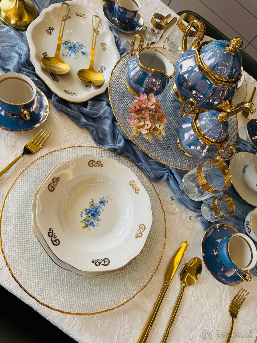 AKCIA Retro vitrínová obedová súprava s nezábudkami - 5