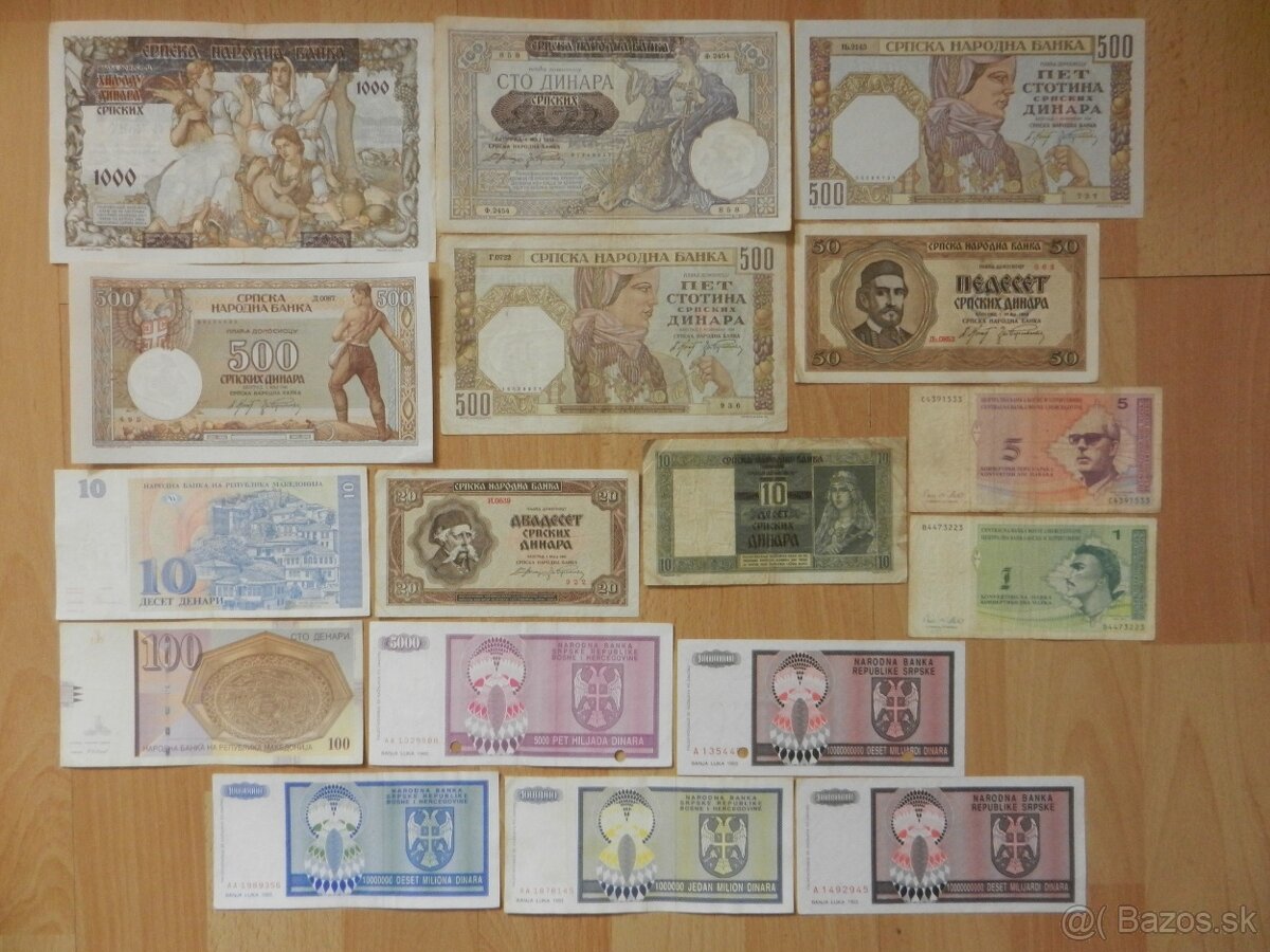 Bankovky staré Španielsko, Srbsko a iné - 5