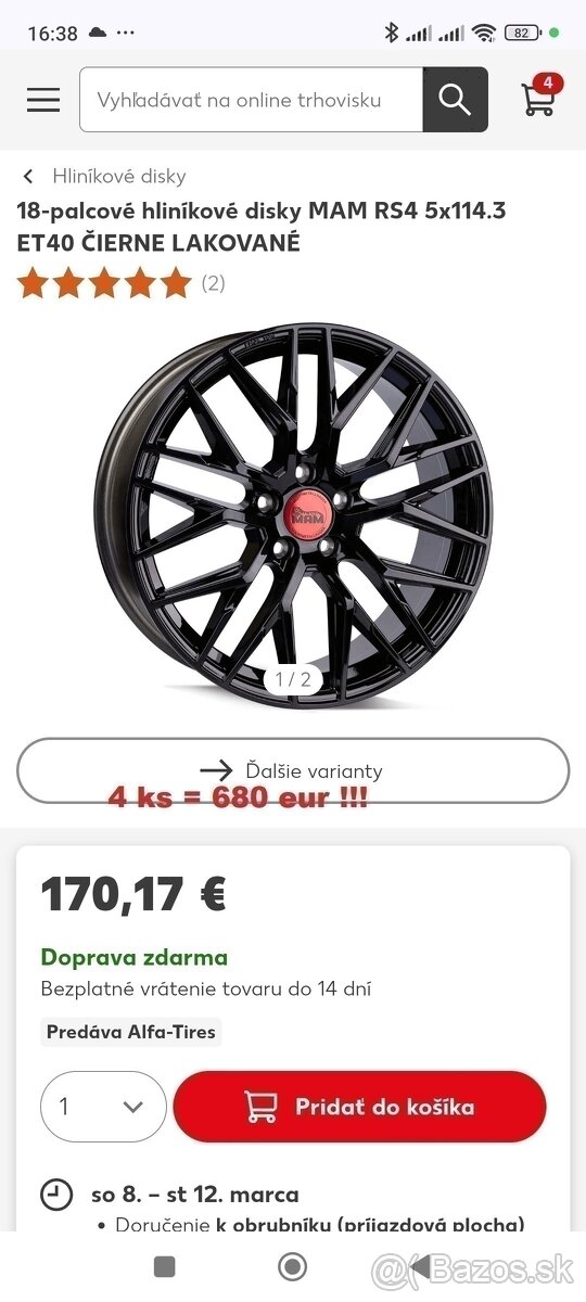 R18 alu disky MAM 5x114,3 mm - 5