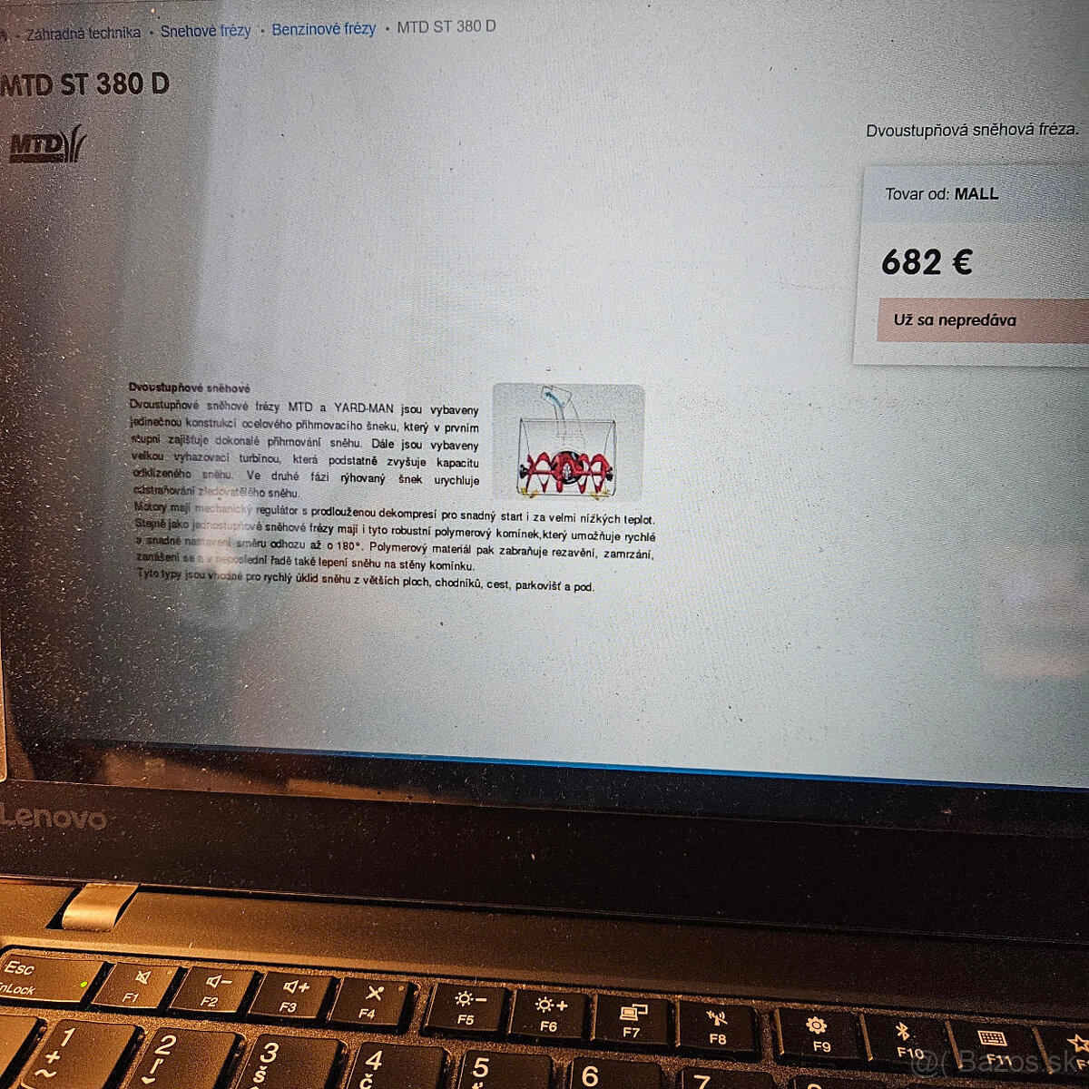 Predám snežnú frézu MTD ST 380 D. - 5