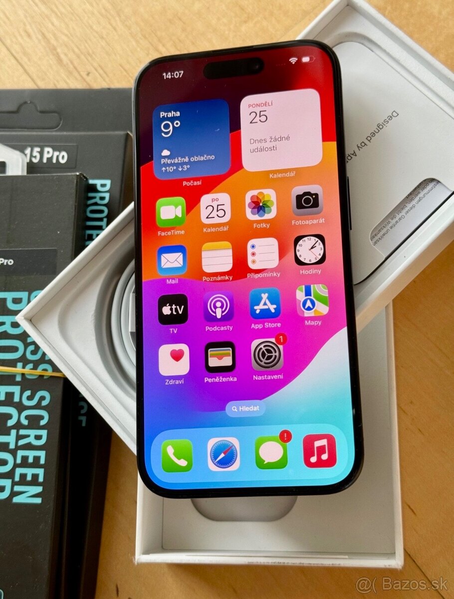 iPhone 15 Pro Modrý Titan BATERIE 100% TOP - 5