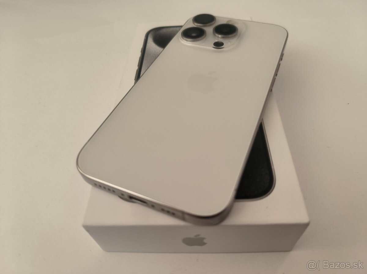 apple iphone 15 PRO 128gb White Titanium / Batéria 85% - 5
