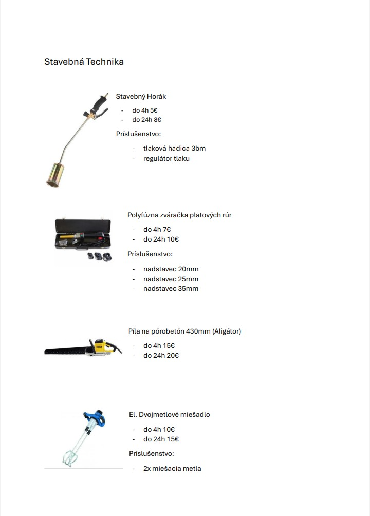 POŽIČOVŇA NÁRADIA HABOVKA - 5