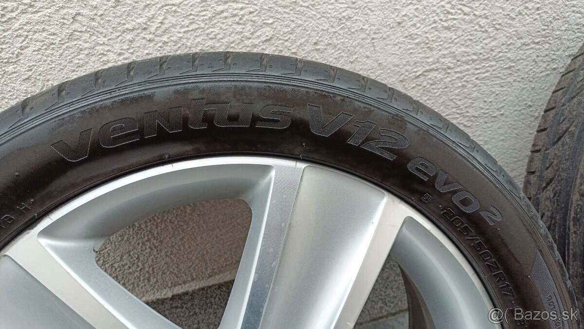 5x112 R17 VW HLINÍKOVÉ DISKY 205/50 R17 LETNÉ PNEUMATIKY - 5