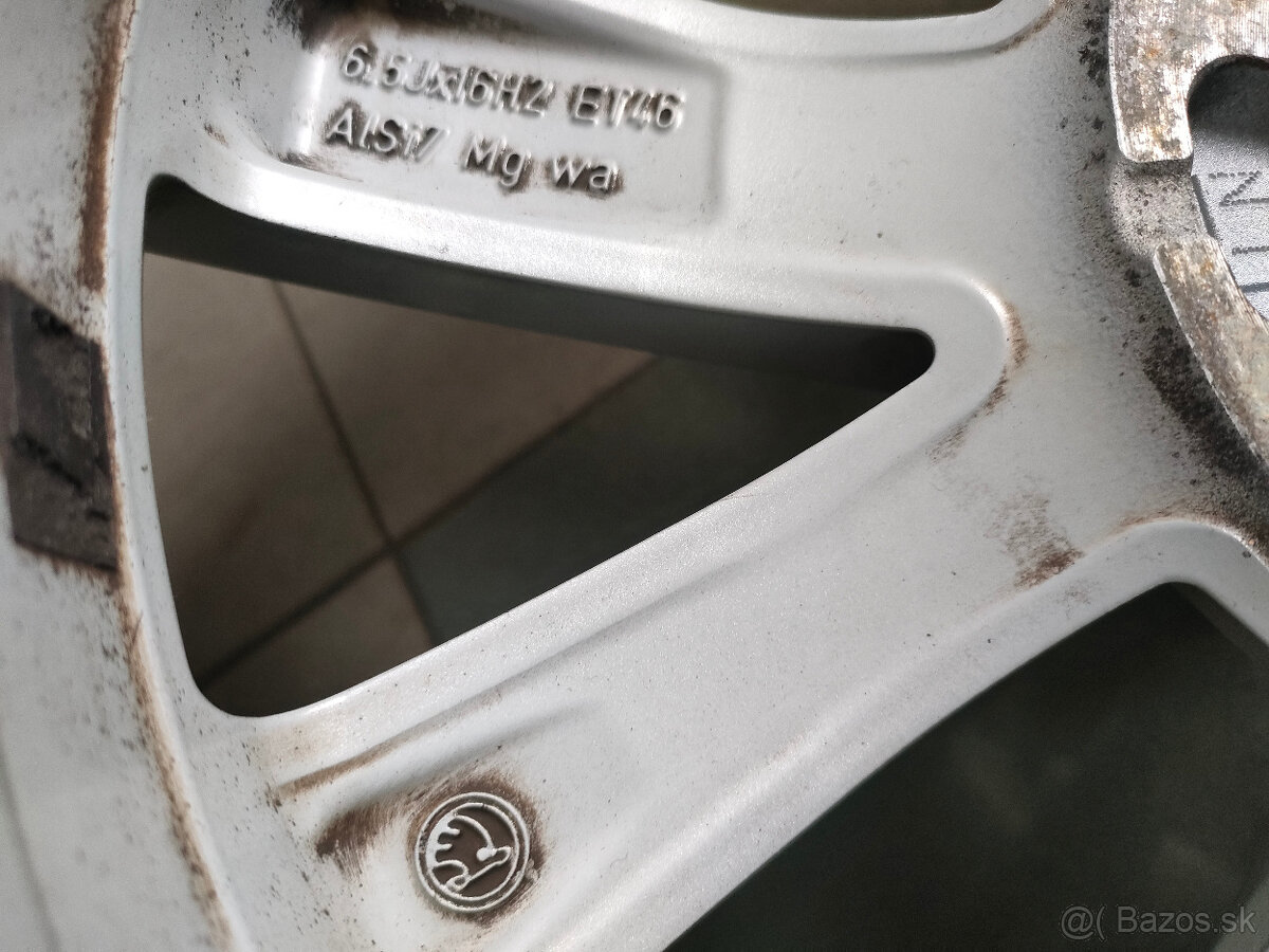 Originál alu disky+pneu Škoda OCTAVIA 6,5Jx16, 5x112 ET46 - 5