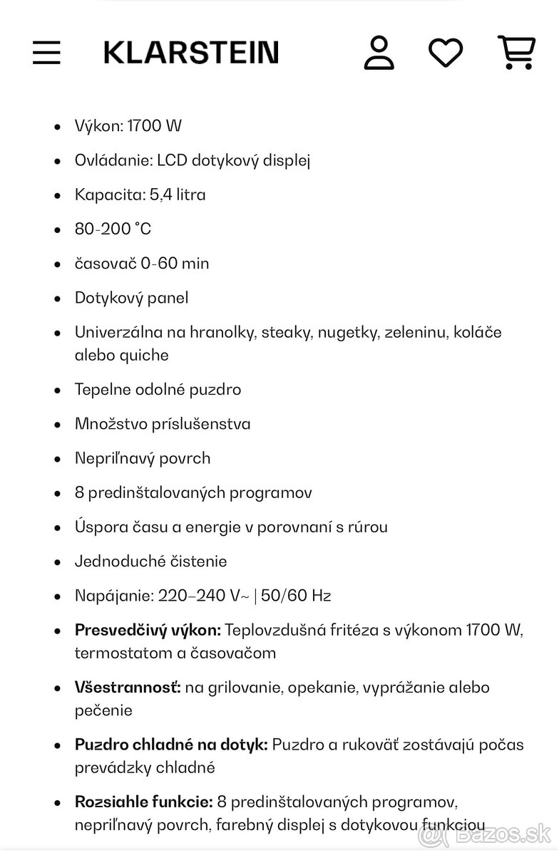 Teplovzdušná fritéza Karlstein - 5