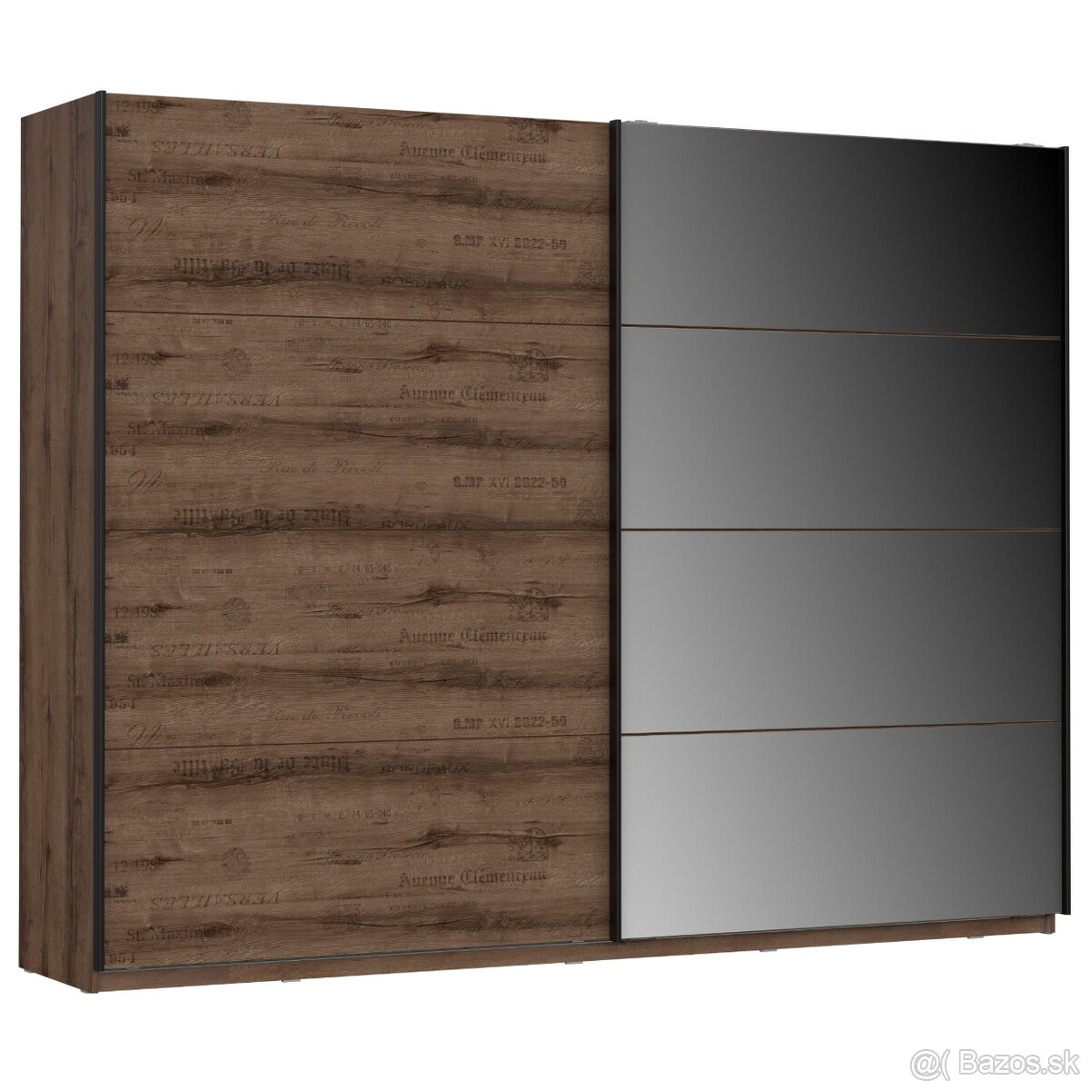 Kvalitná šatníková skriňa - ušľachtilý dub/čierny dub - 5