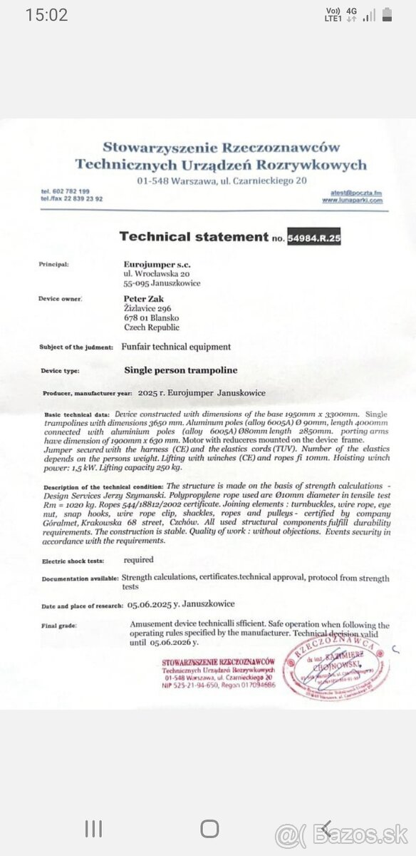 Bungee trampolína, certifikovaná - 5