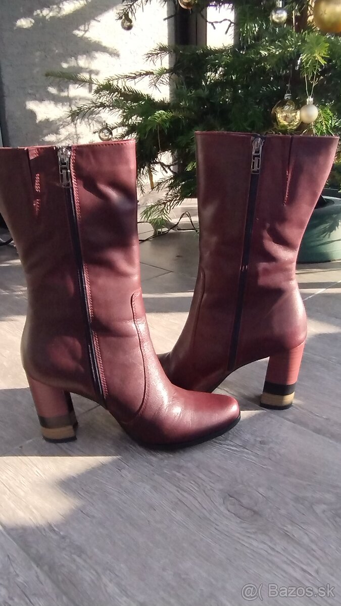 Kožené dámske čižmy, veľkosť 38 - 5
