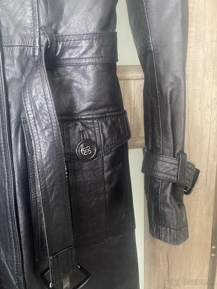 Retro dámsky kožený kabát - 5