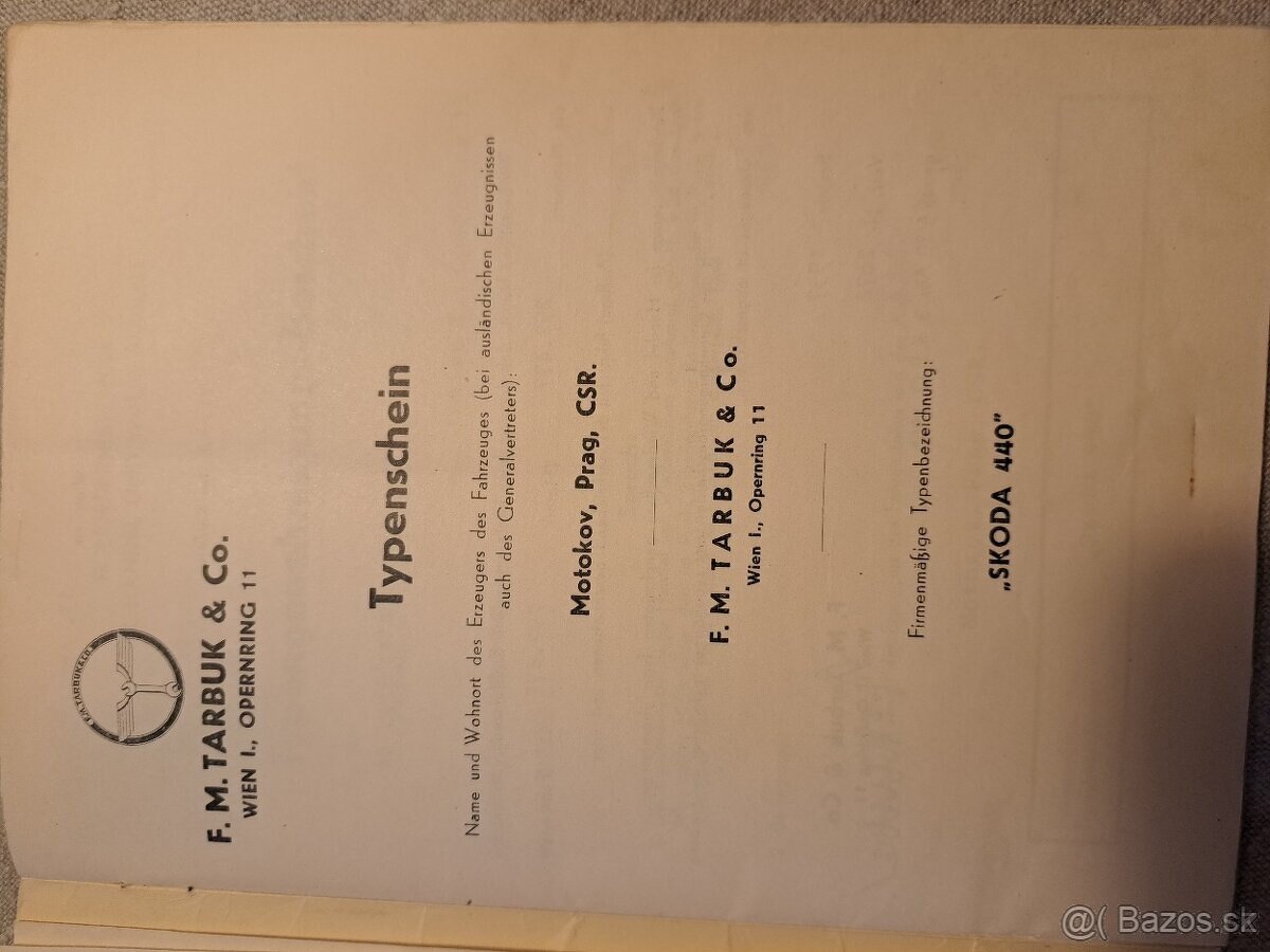 Papiere na ŠKODA 440 Spartak - 5