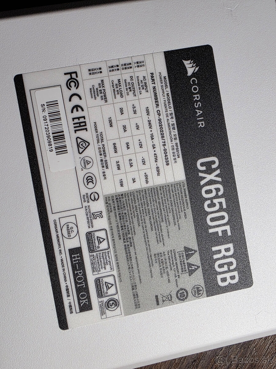 Zdroj Corsair CX650F RGB White - 5