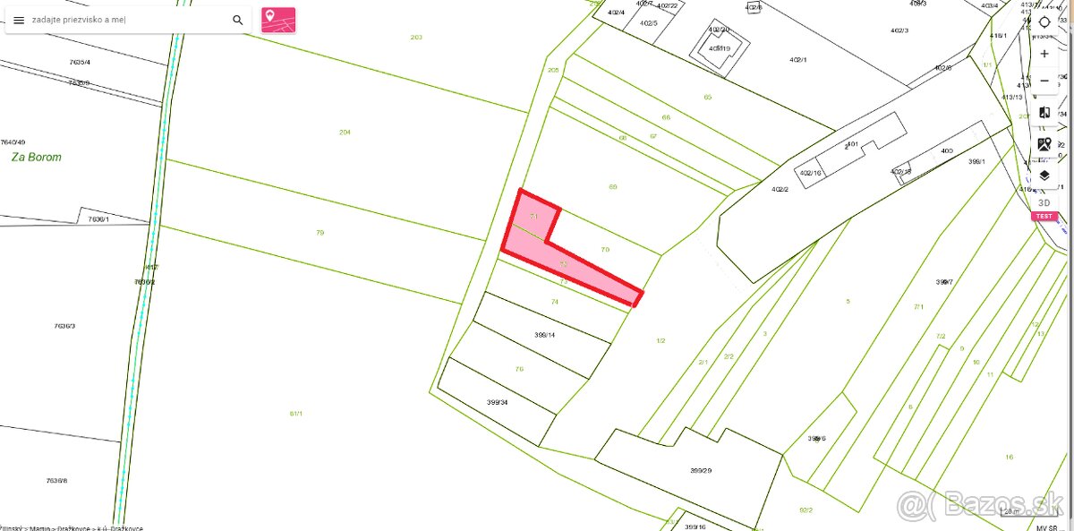 Predaj pozemku 546 m2 - Dražkovce - Dolina - 5