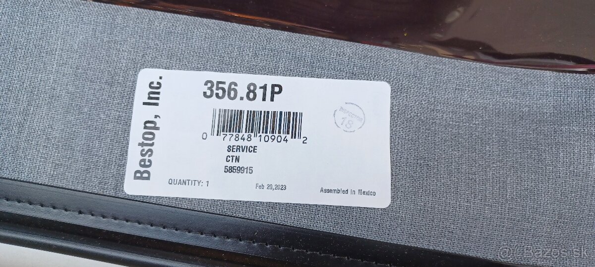 Wrangler YJ, TJ Soft Top zadne tonovane sklo