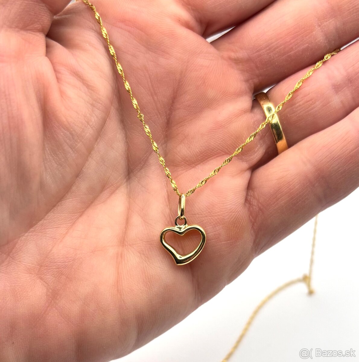Zlatá retiazka so srdiečkom 585/1000 - 5