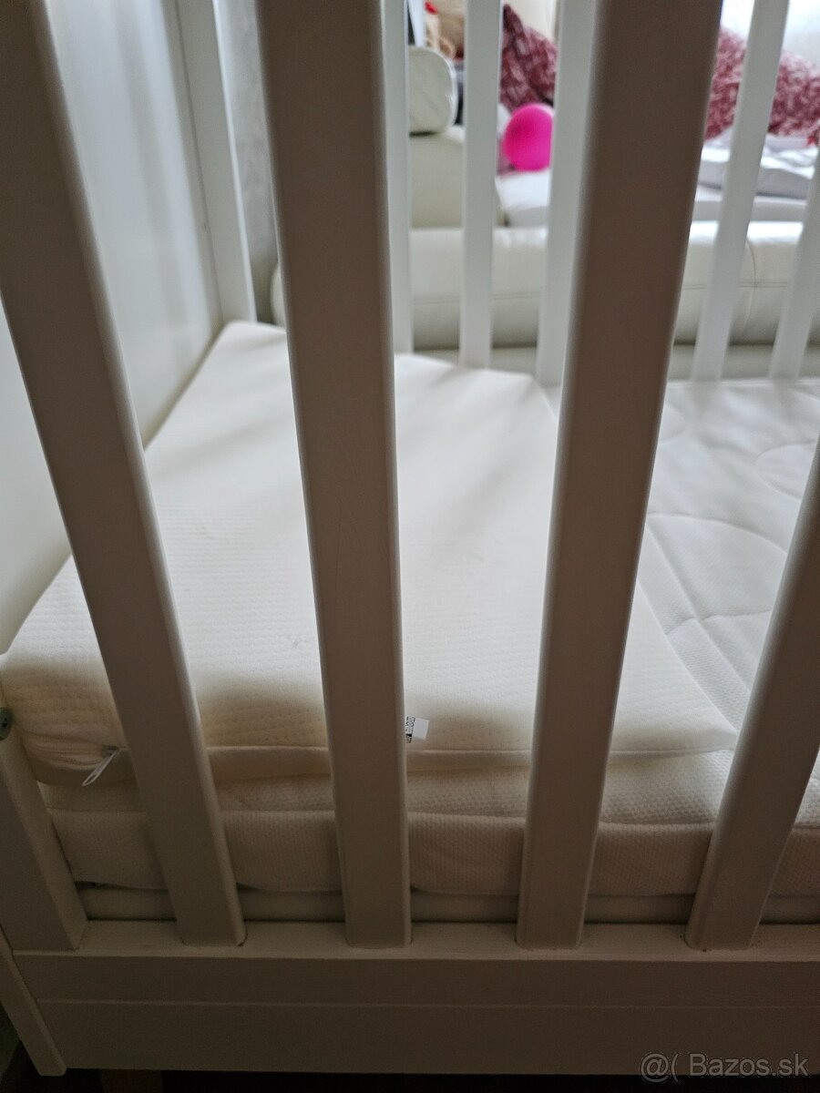 KLUPS Postieľka detská so zábranou Noah biela 120x60 cm - 5