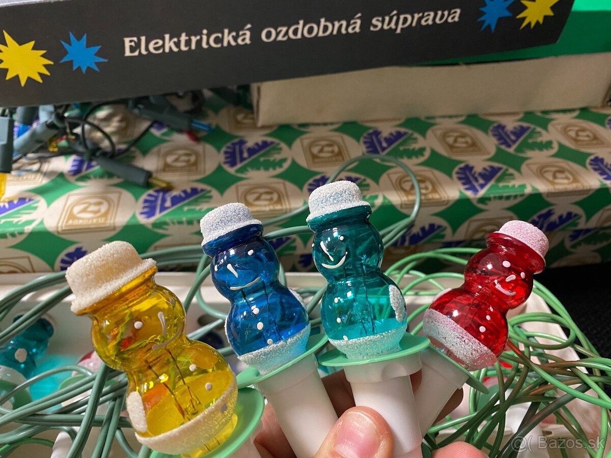 RETRO vianočné svetielka SNEHULIAK - 5