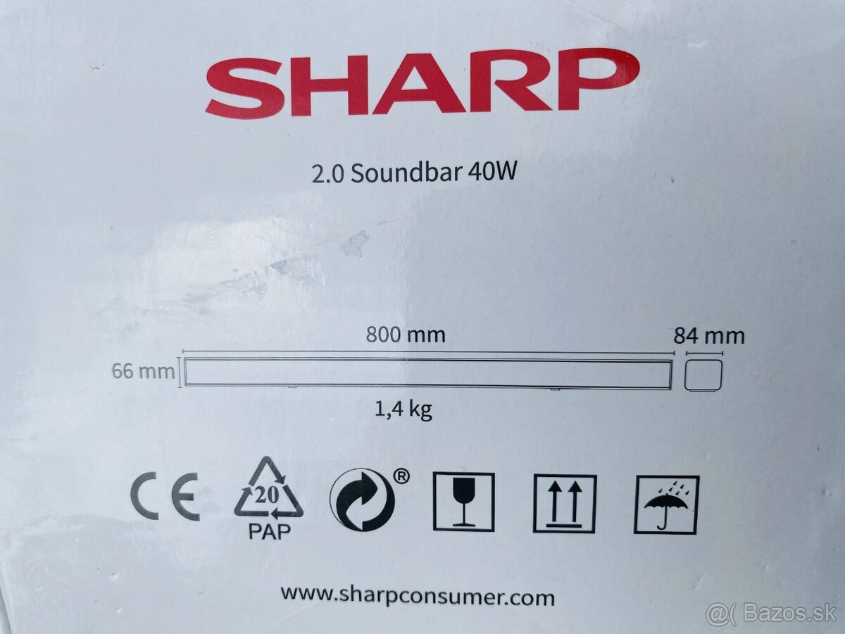 Predám soundbar SHARP 40 W. - 5