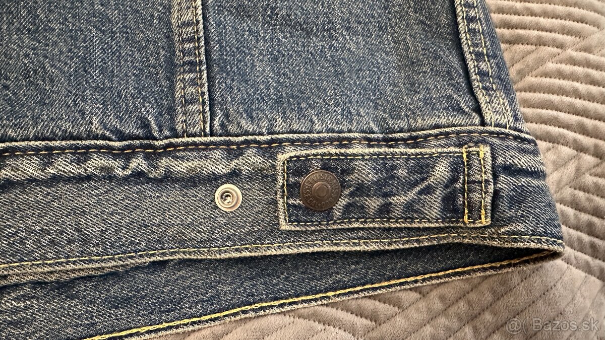 Pánska džínsová zateplená bunda LEVIS - veľkosť M - 5