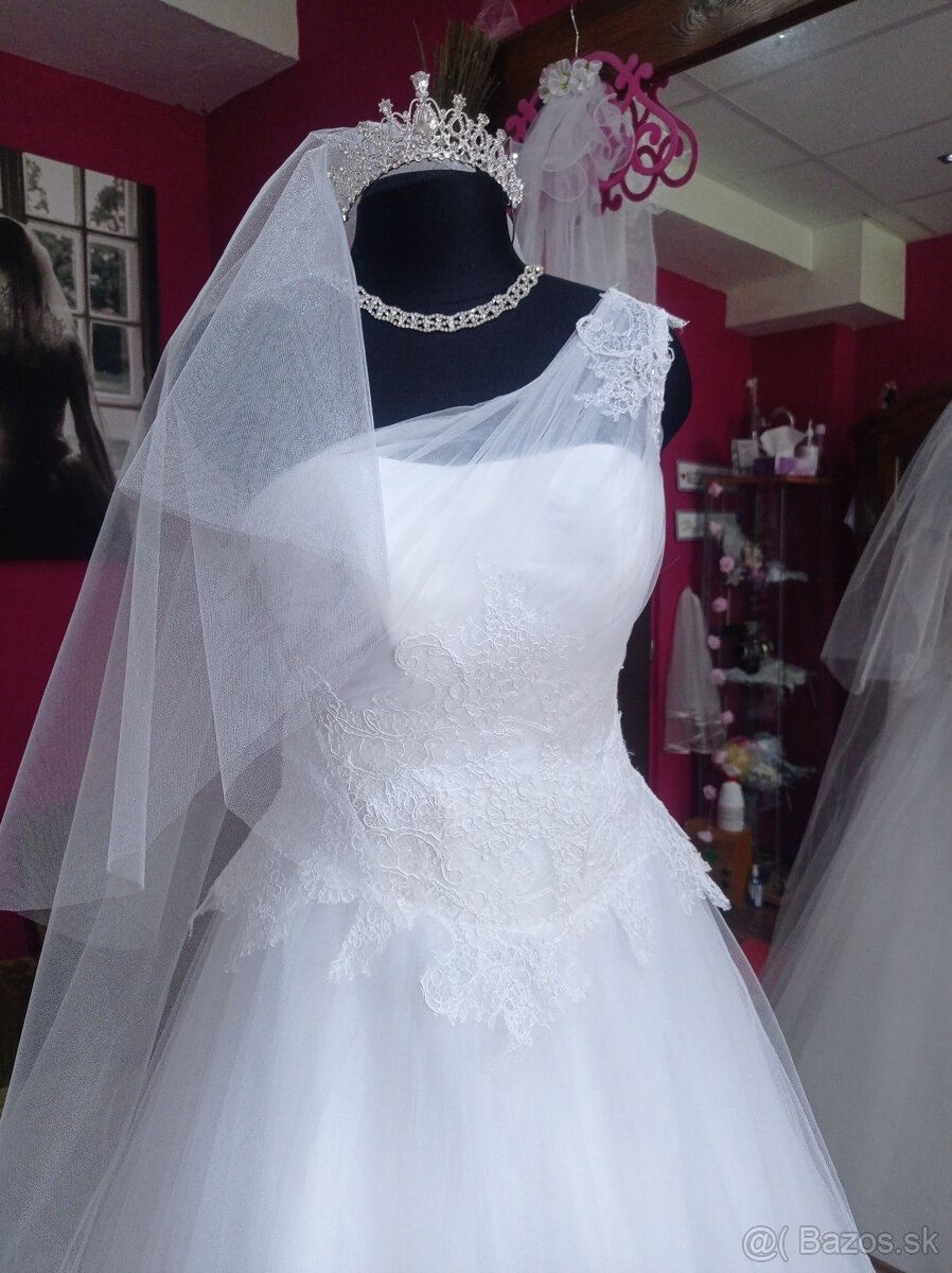 Svadobné šaty biele top cena - 5