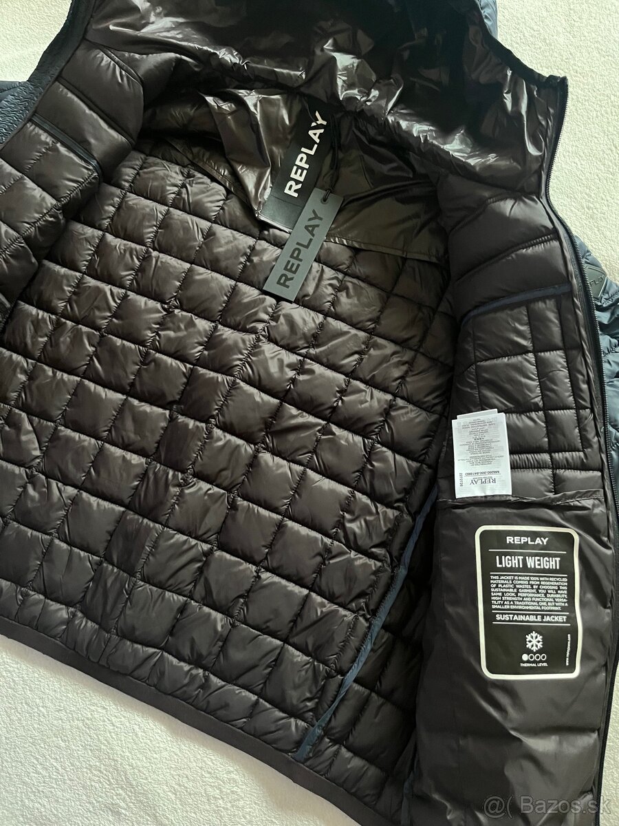 REPLAY prechodná pánska bunda s kapucňou M - 5