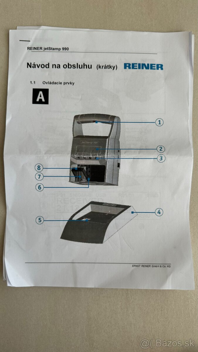 Datumovac Oznacovac na tovar Paginovacka Reiner Jetstamp 990 - 5