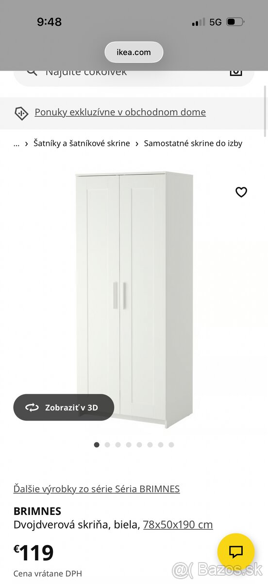 Ikea biela skrina - 5