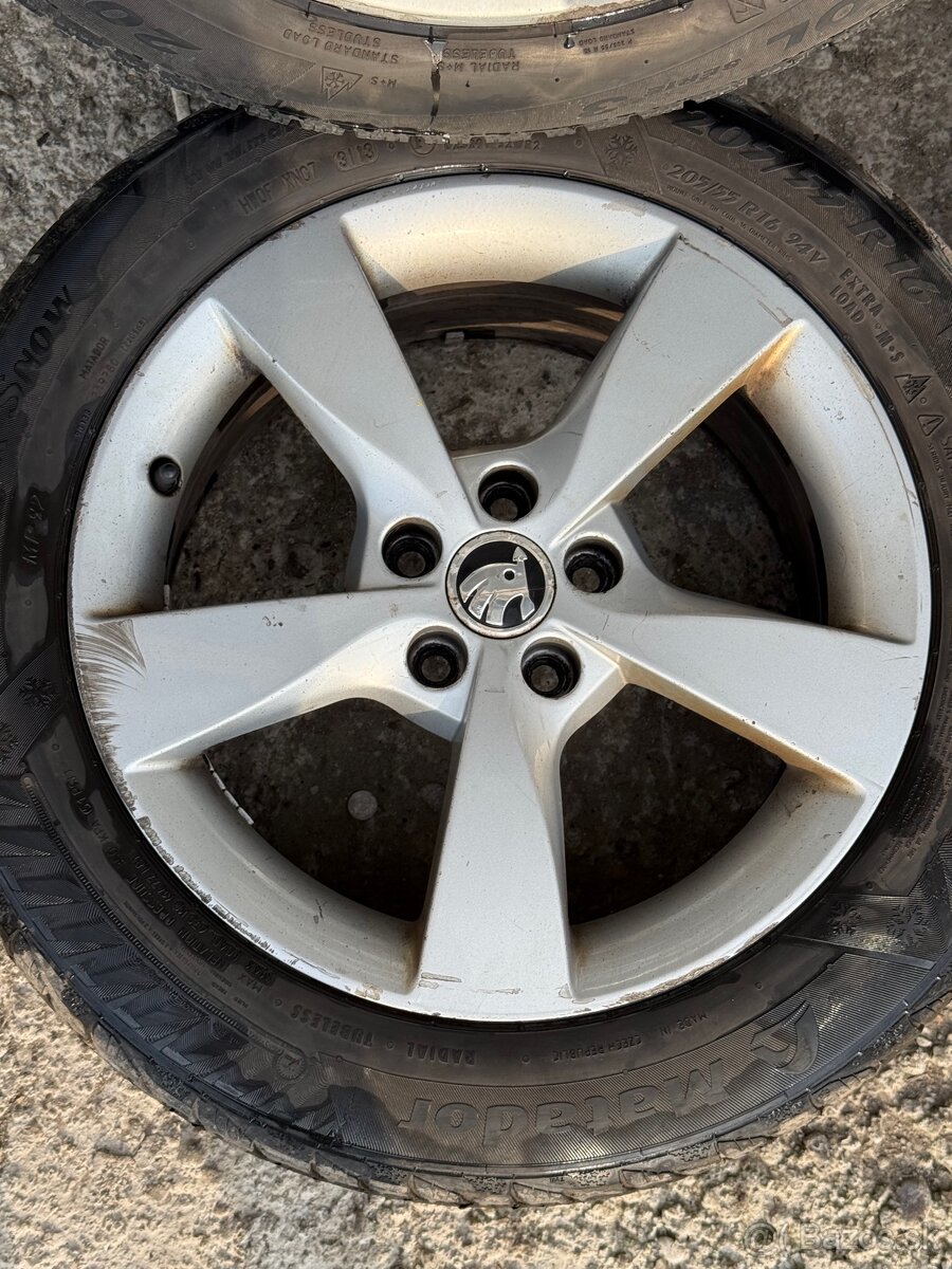 Predám elektrony 5x100 r16 zimné pneu disky Škoda - 5