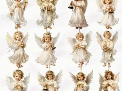 Zavesne anjeliky sada 12 ks - 5
