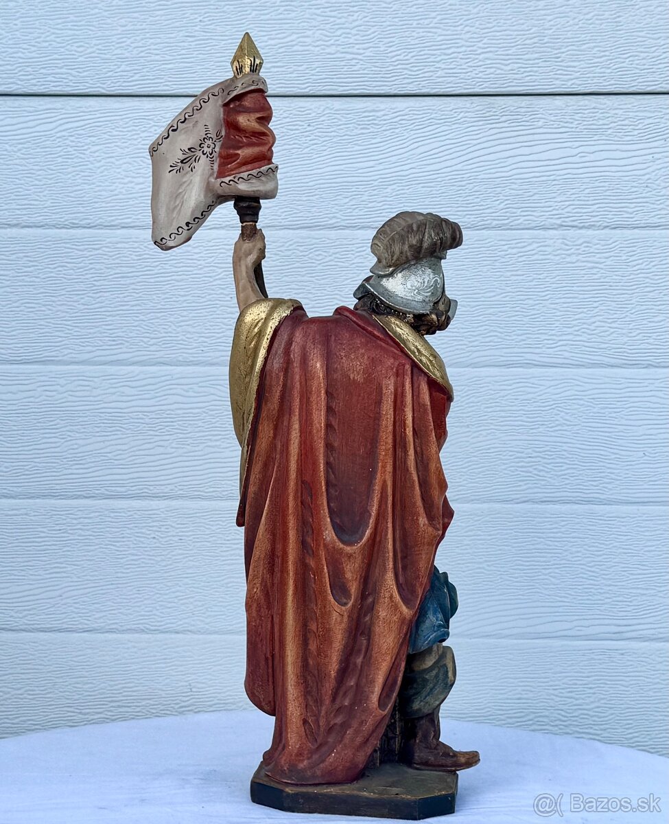 Dřevěná malovaná socha svatý Florián - 5