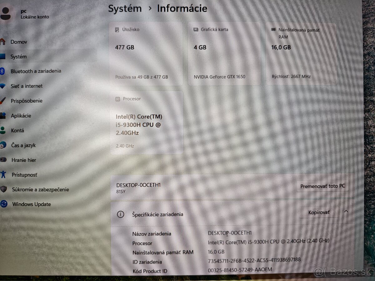 Predám herný notebook Lenovo Legion Y540 - 5