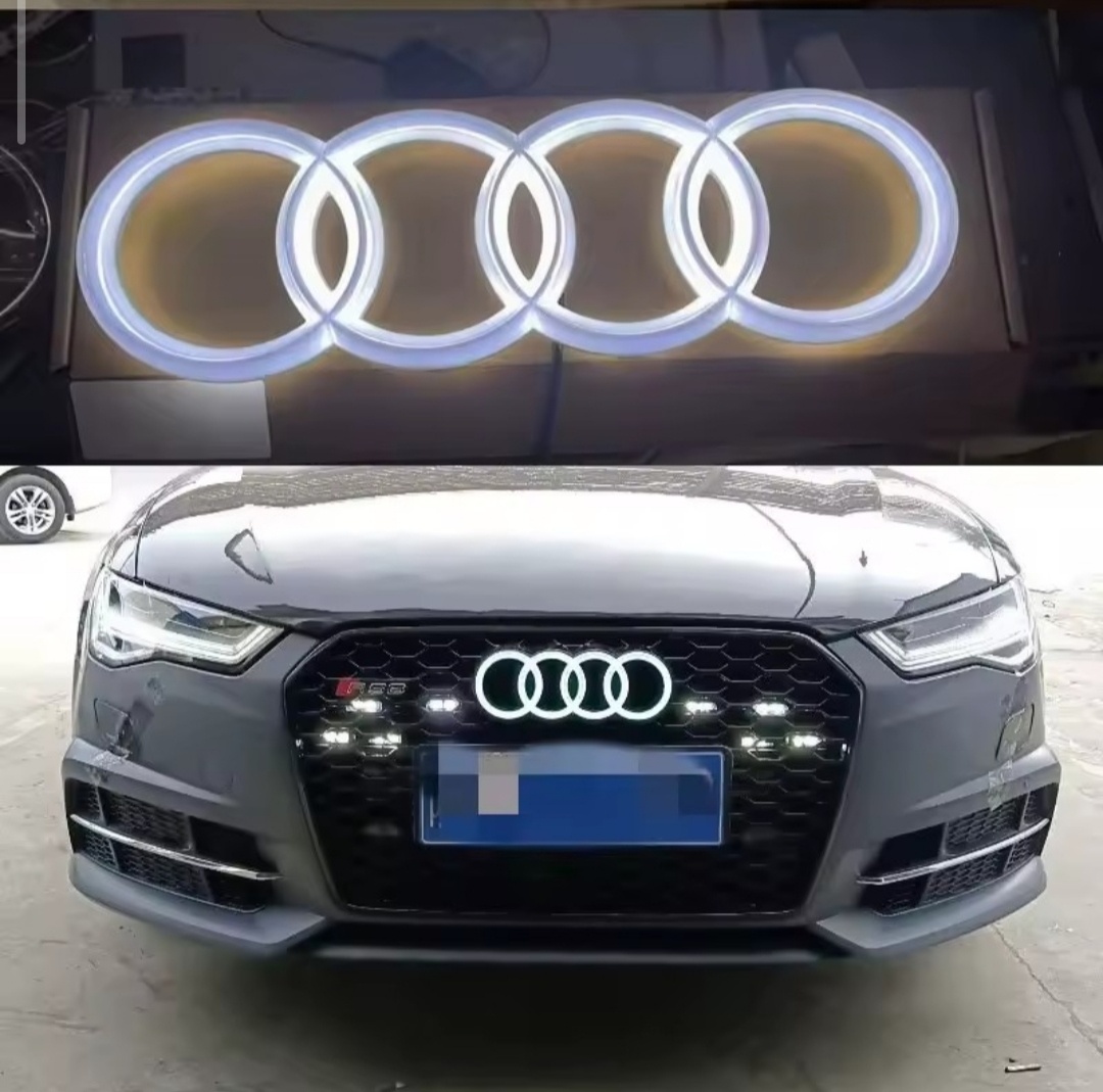 3D Audi led predný znak chrom - 5