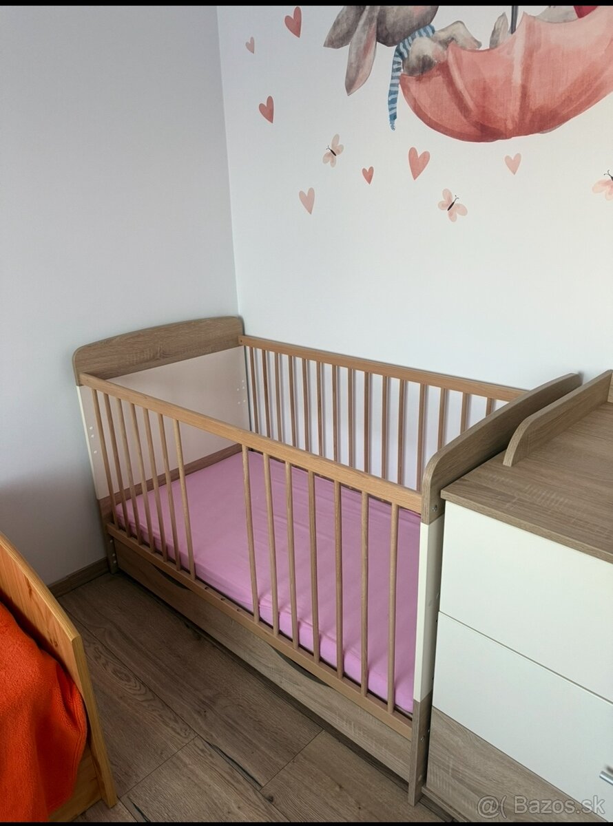 Detská postieľka, Variabilná postieľka Todi Zoo, so šuflíkom - 5