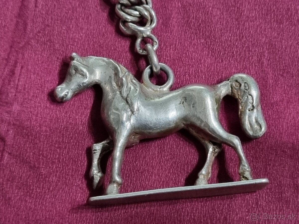 Strieborná retiazka,na vreckové hodinky. - 5