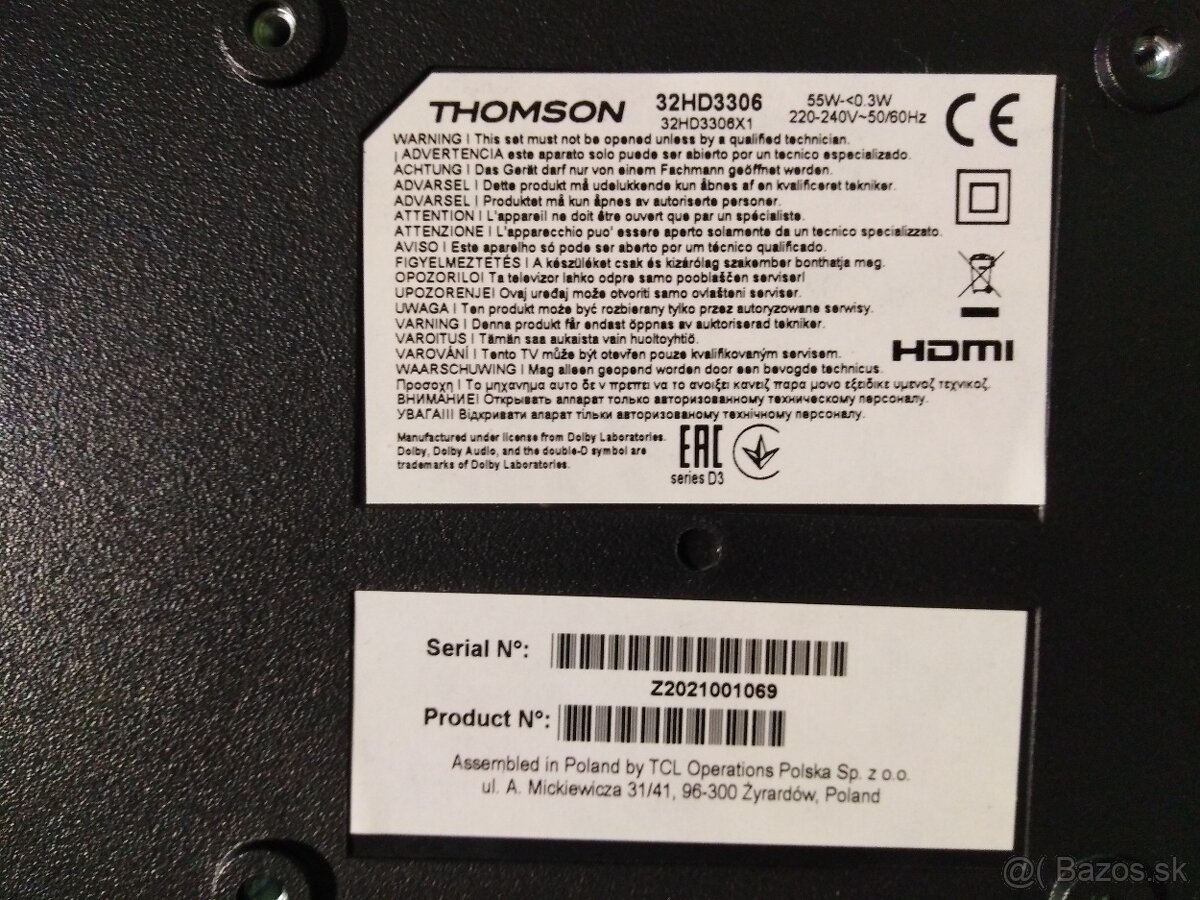 led TV Thomson 32HD3306 - 5
