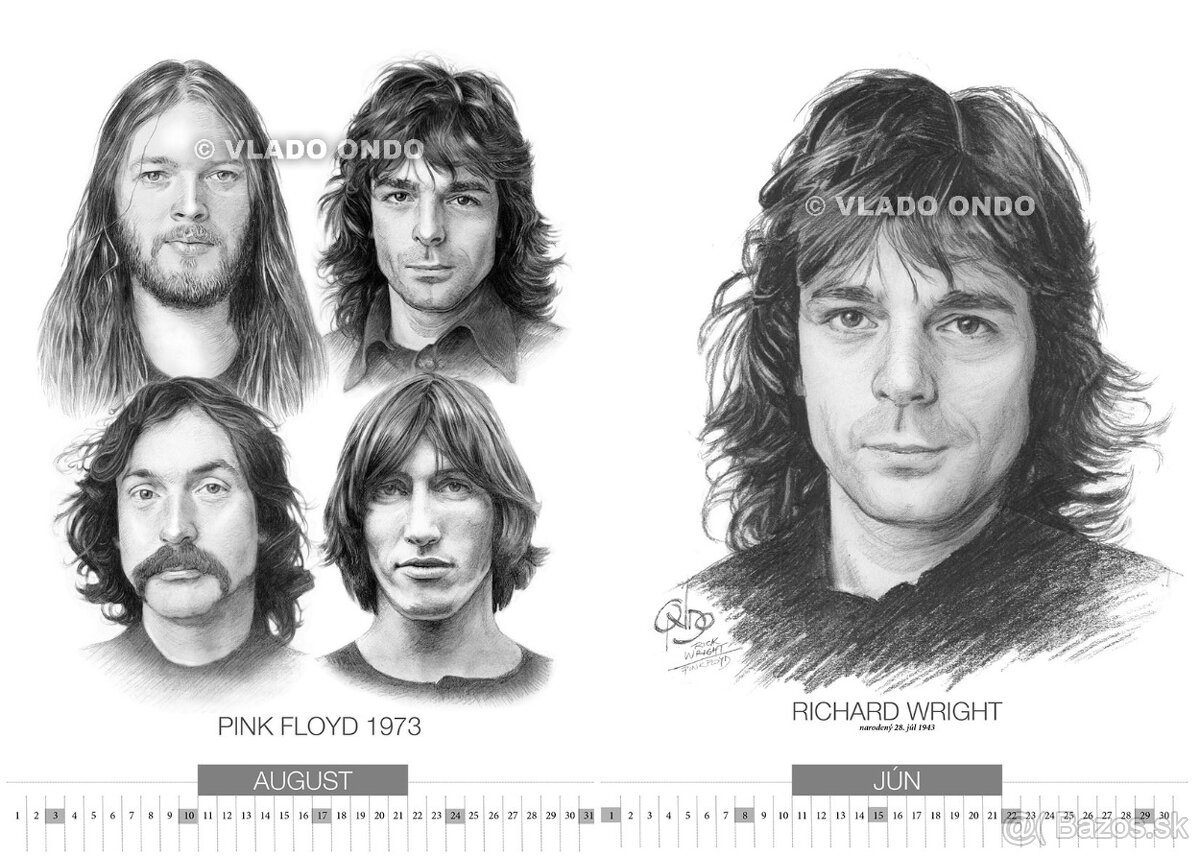unikátny kreslený kalendár Pink Floyd 2026 - 5