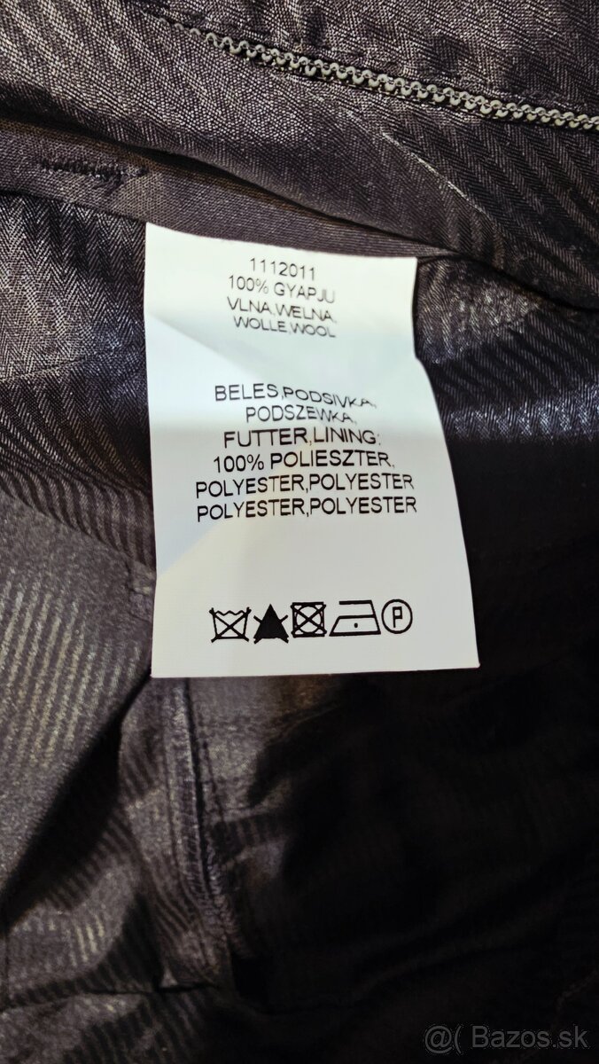 Nový čierny oblek veľ.56 na výšku190 cm + košeľa a kravata - 5