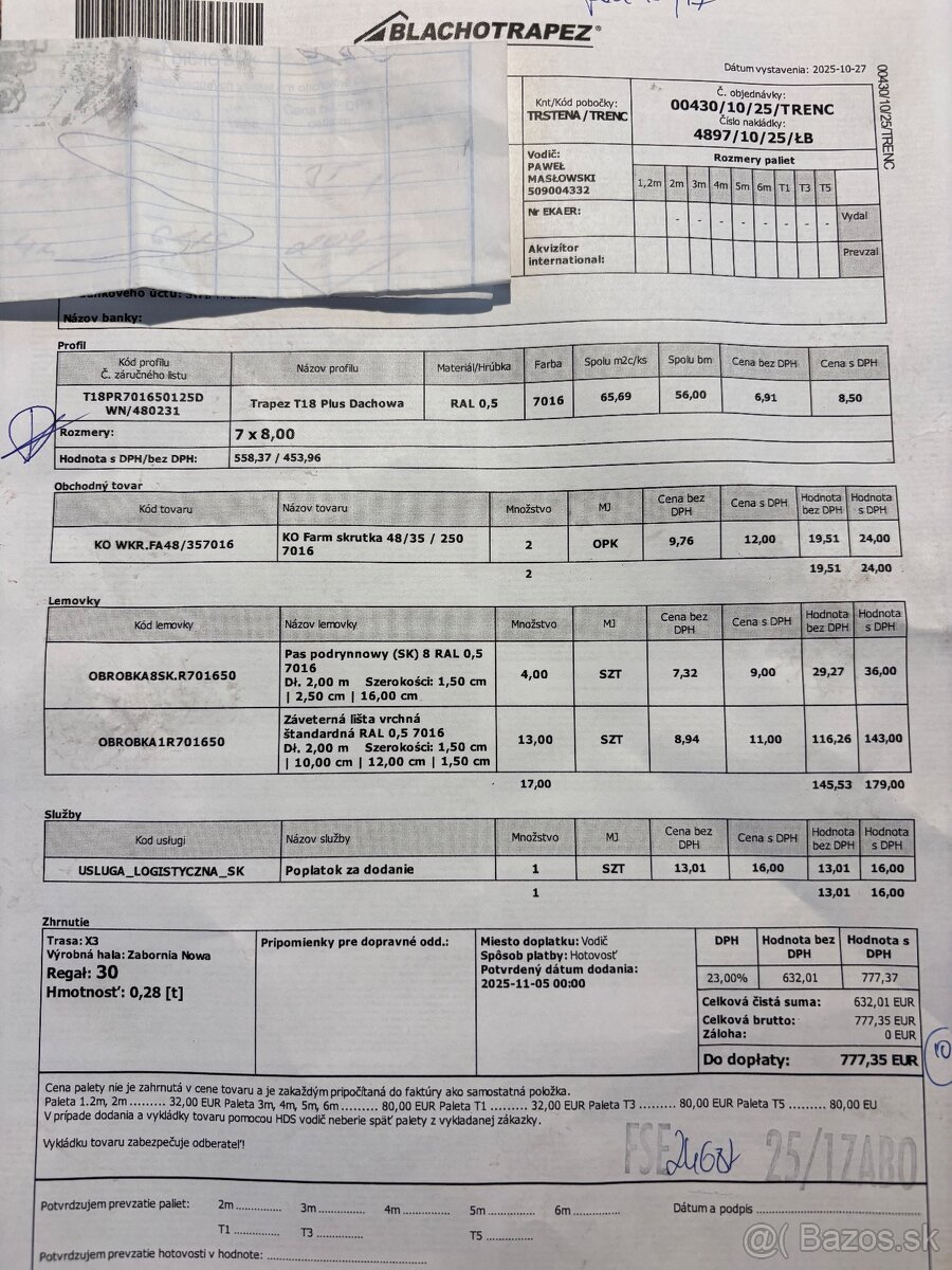 Strešné plechy Trapez T18 a drevenné latenie - 5