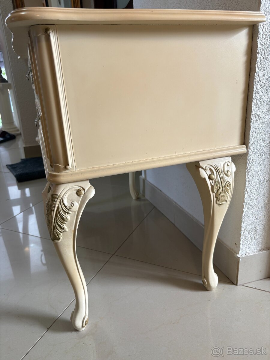 3 komody v rokoko štýle, krémovo-zlaté - 5